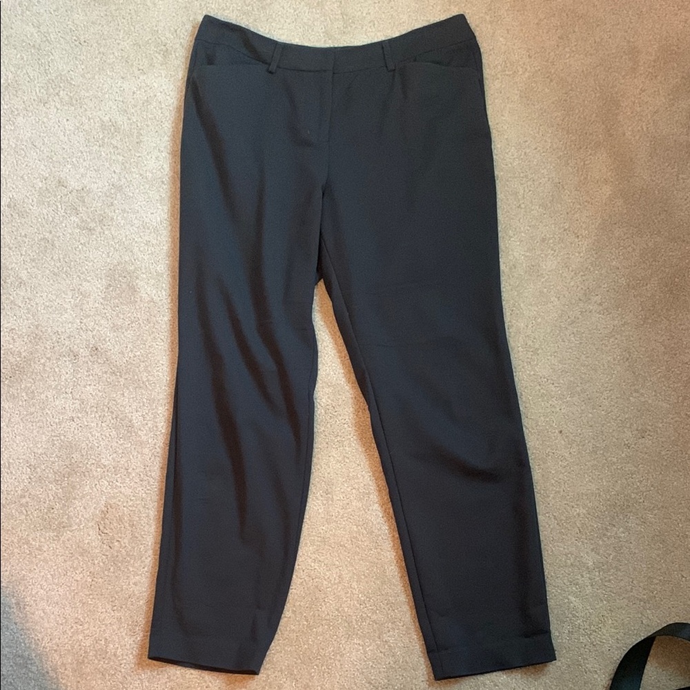 Philosophy Black Trousers Straight-Leg Essential